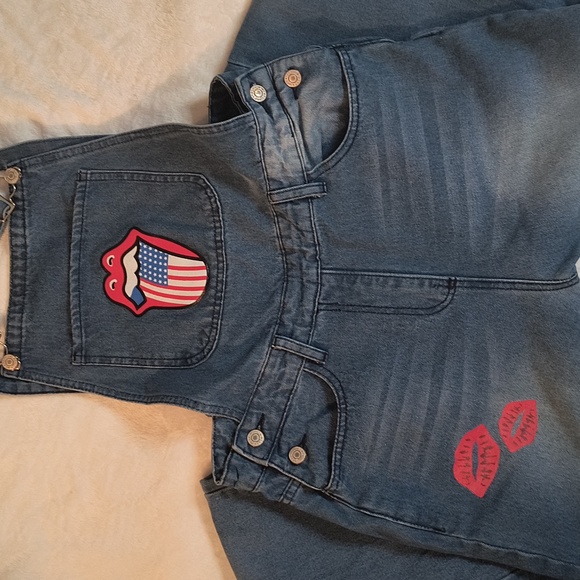 MISSLOOK Denim Overalls with Rolling Stone Logo - Picture 9 of 9